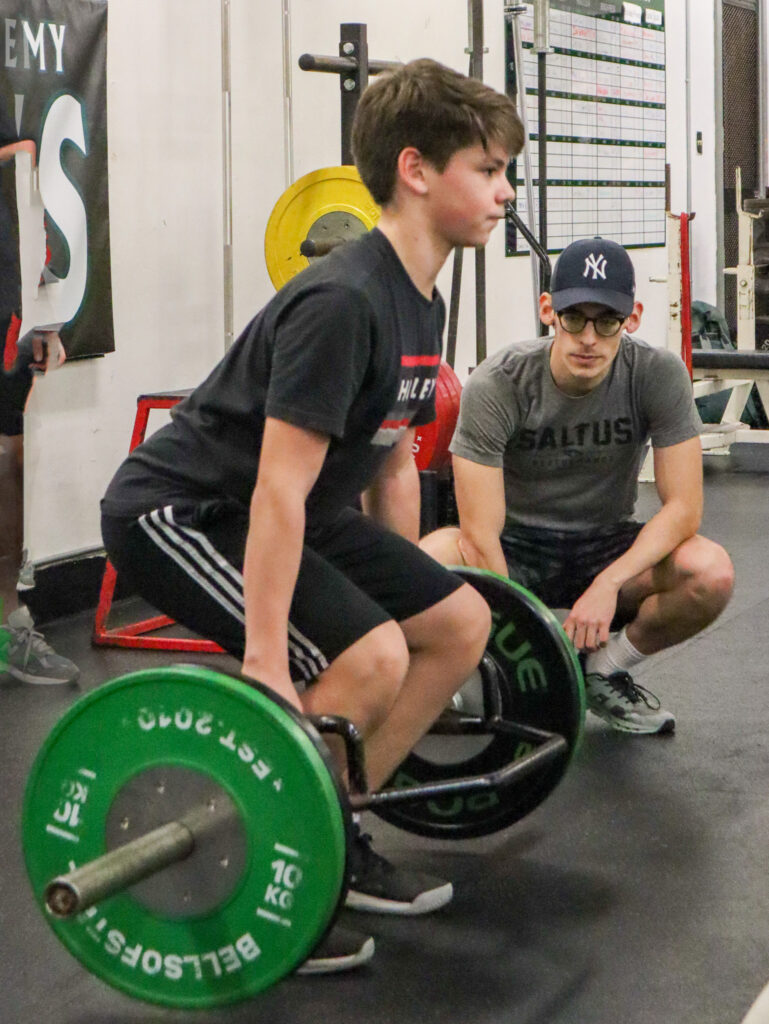 Strength conditioning training with hex bar deadlifts