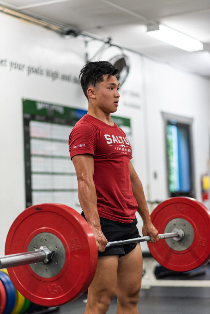 Athlete doing deadlifts at Saltus Performance