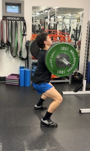 Athletic Lifting at Saltus Athlete doing an olympic lift at Saltus Performance