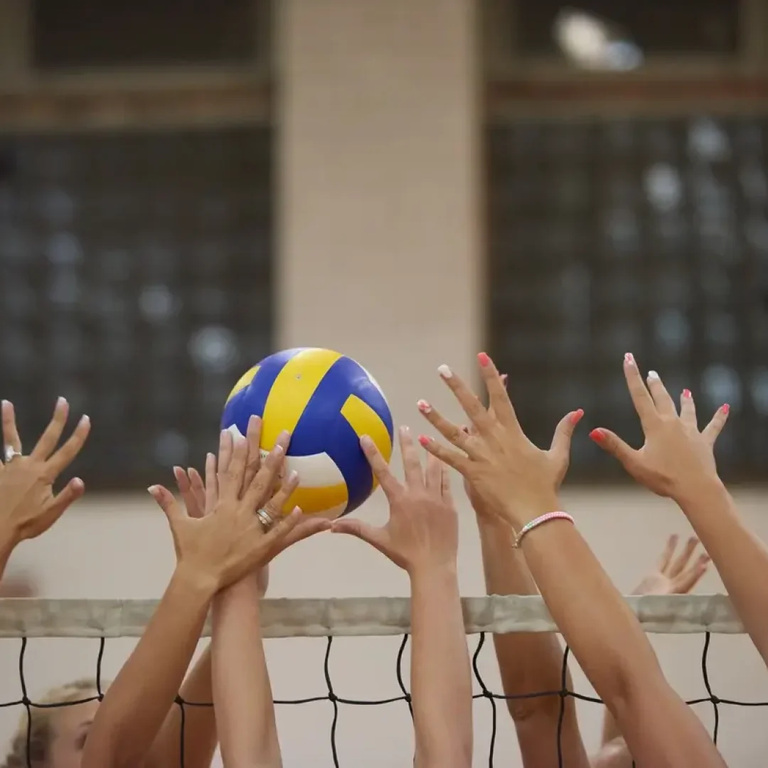 People playing volleyball