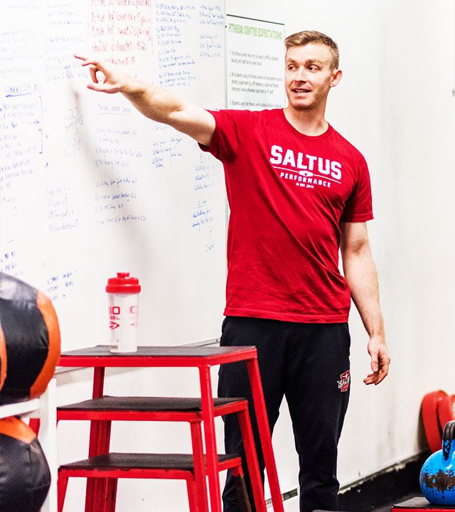 Sean Del Ben - head saltus performance coach instructing athletes